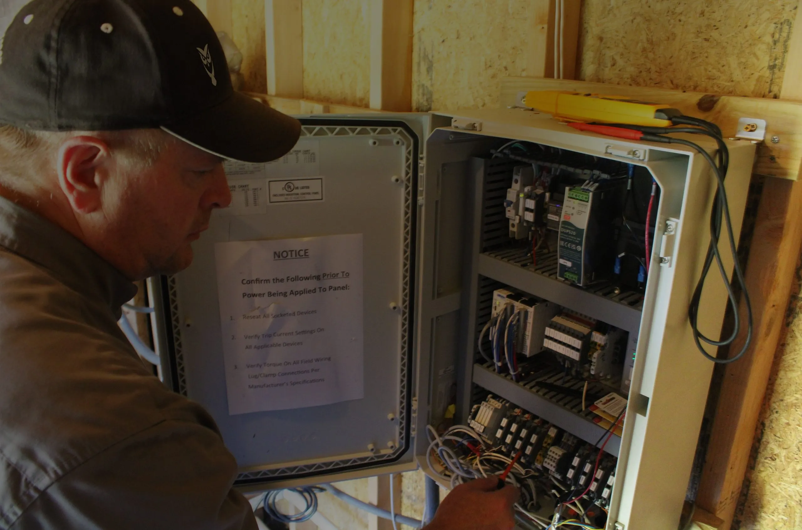 A NightOwl unit installed in a pump house control panel