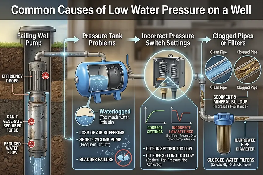 Common Causes of Low Water Pressure on a Well