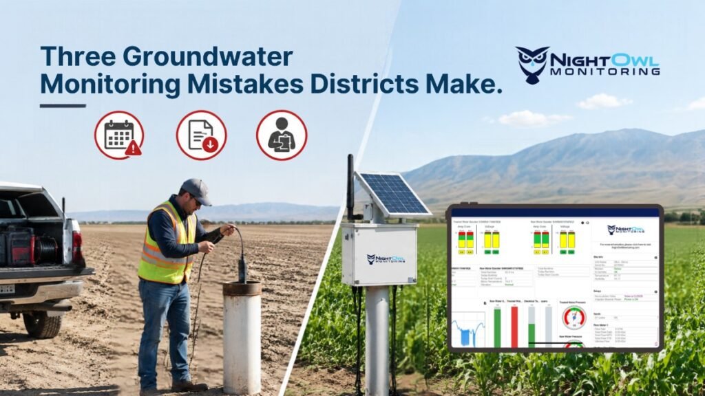 NightOwl's groundwater monitoring equipment GCD dashboard accessible on the field.